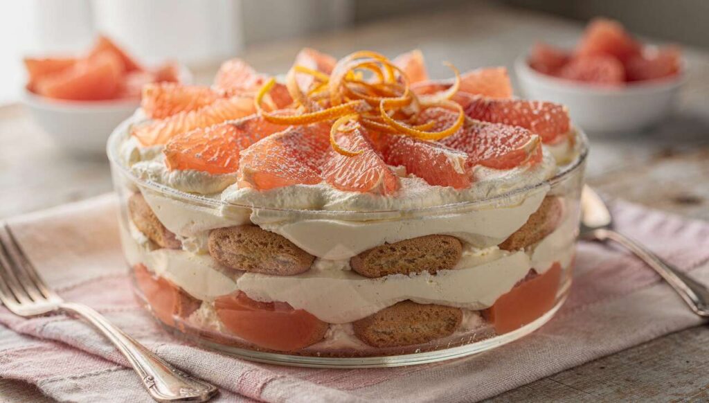 Tiramisu au fromage frais et pamplemousse : la recette gourmande