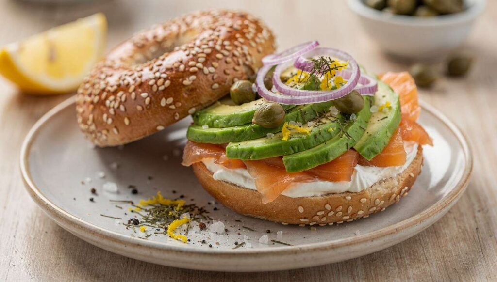 Recette de Bagel Saumon Avocat