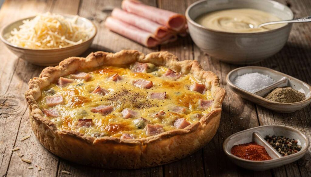 Quiche au jambon et fromage sans pâte : recette facile et savoureuse