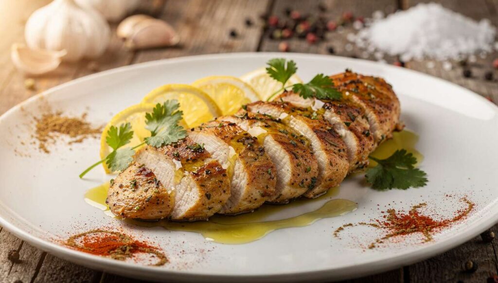 Poulet mariné au citron et coriandre : recette légère pour le Ramadan