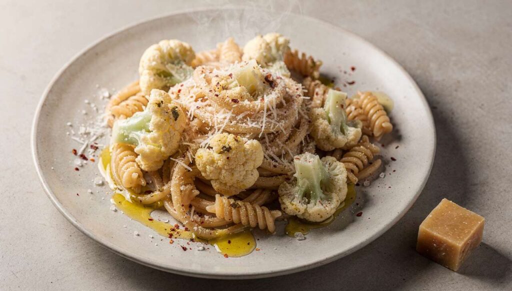 Pâtes complètes légères au chou-fleur : recette minceur