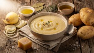 Soupe légère de pommes de terre aux oignons