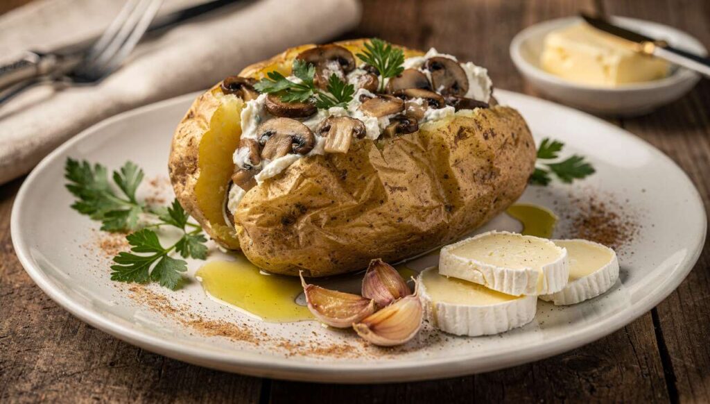 Pommes de Terre Farcies aux Champignons et Crème de Chèvre