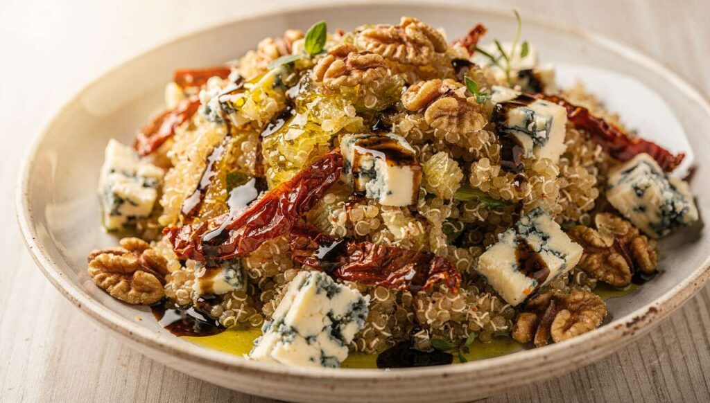 Salade de quinoa au fromage bleu : recette savoureuse