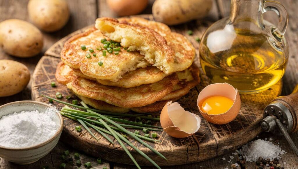 Galettes de pommes de terre légères à la ciboulette : recette facile