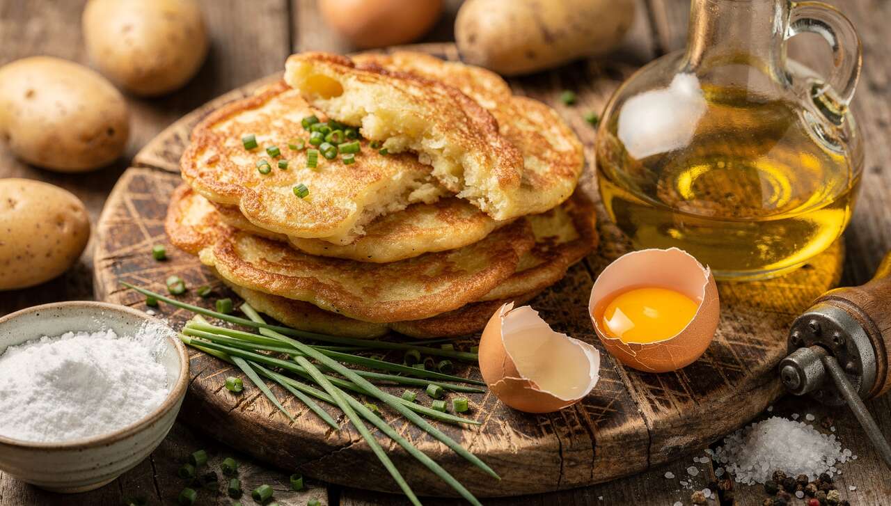 Galettes de pommes de terre légères à la ciboulette : recette facile