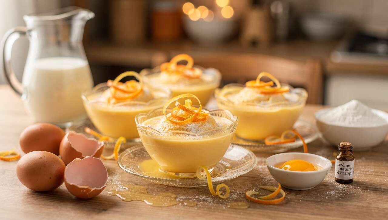 Crèmes Dessert Légères à l&rsquo;Orange et au Citron