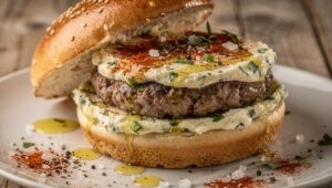 Burger de bœuf au fromage frais ail et fines herbes : la recette savoureuse