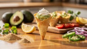 Cornet croustillant au guacamole et fromage frais : une recette irrésistible !