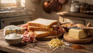 Recette Croque-Monsieur au Jambon Sec et Crème de Bleu