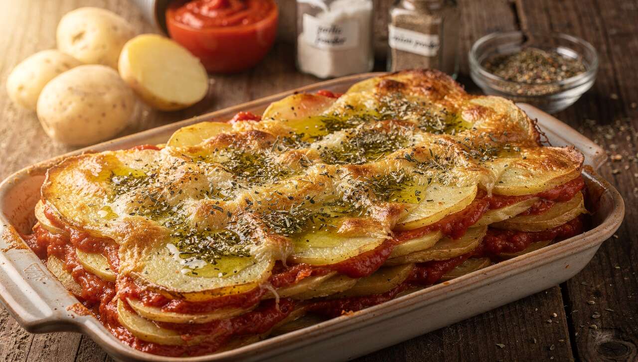 Lasagnes de pommes de terre légères à la tomate sans gluten