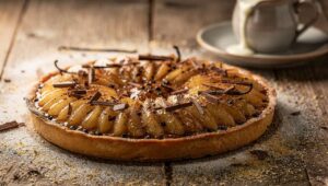 Tarte légère poires au sirop et chocolat : recette gourmande