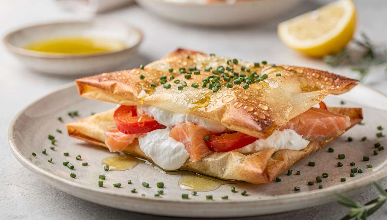 Bricks légères au saumon, poivron et ciboulette : recette minceur facile