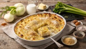 Gratin léger de fenouil et céleri branche