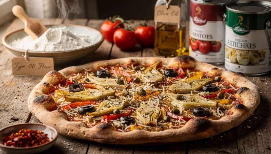 Pizza maison légumes et fromage : recette savoureuse