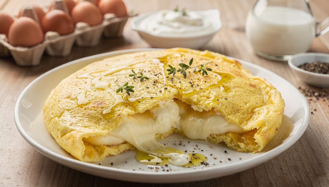 Omelette Fondante à la Mozzarella au Micro-ondes : recette Facile