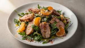 Salade légère de roquette, porc et clémentine : une recette savoureuse