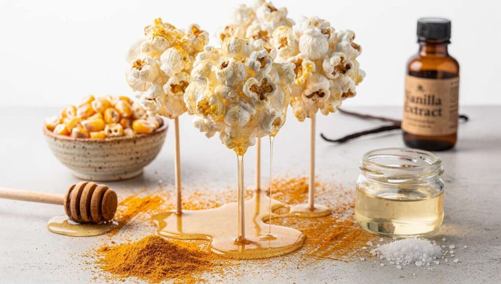 Sucettes de Popcorn Allégées au Miel et à l'Orange : recette Délicieuse