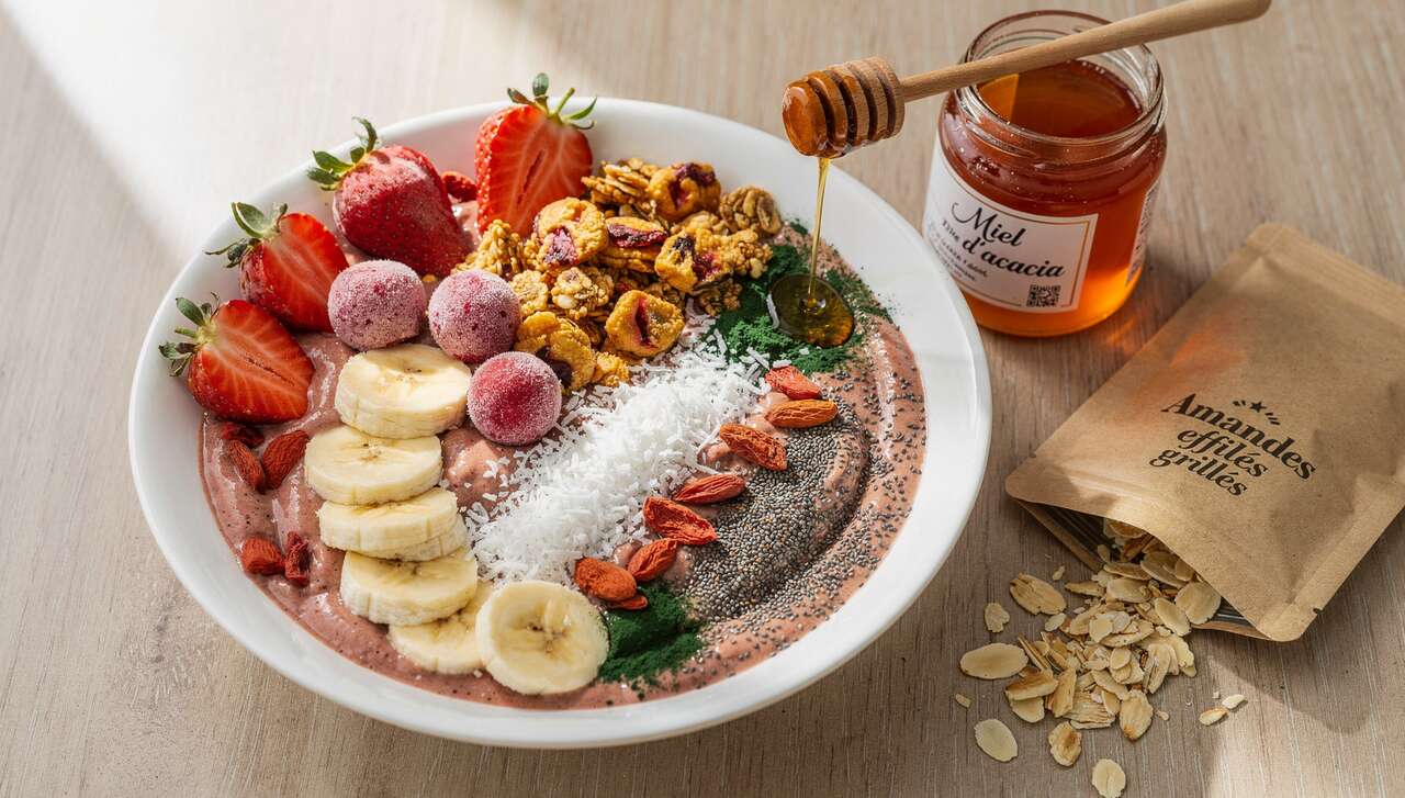 Smoothie Bowl Fraise Banane : recette Gourmande