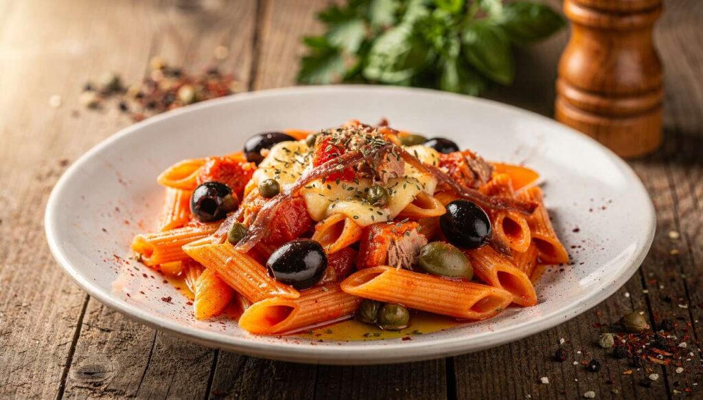 Penne à la sicilienne : thon et camembert