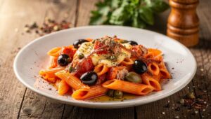 Penne à la sicilienne : thon et camembert