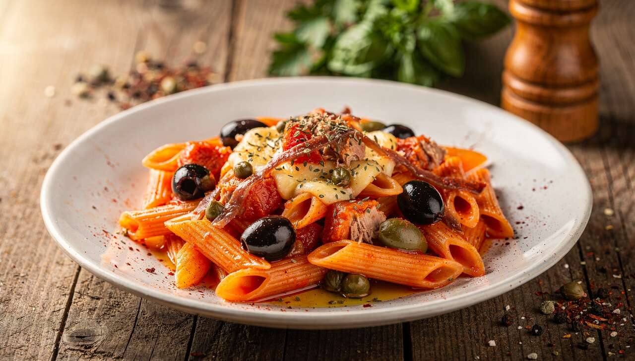 Penne à la sicilienne : thon et camembert