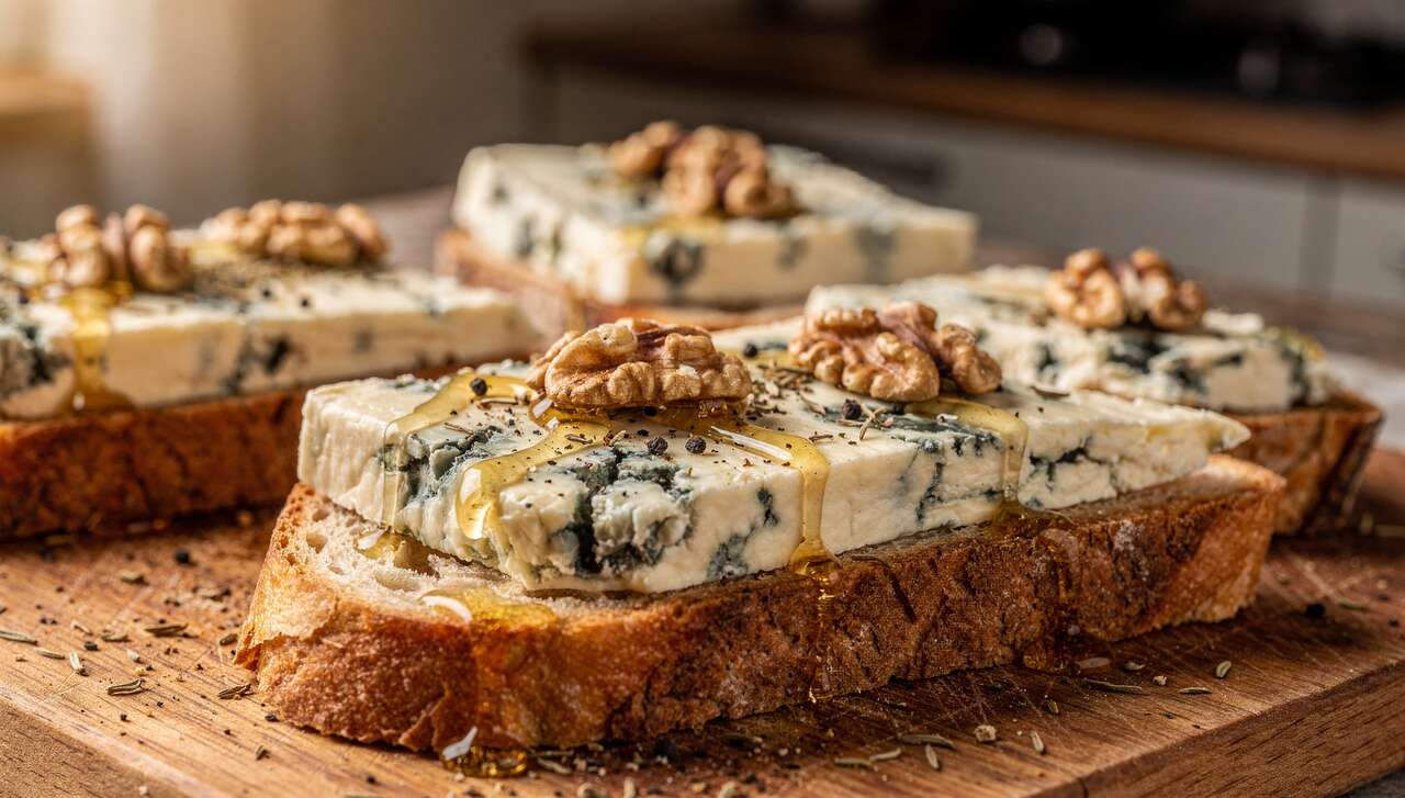 Recette de toast au Roquefort