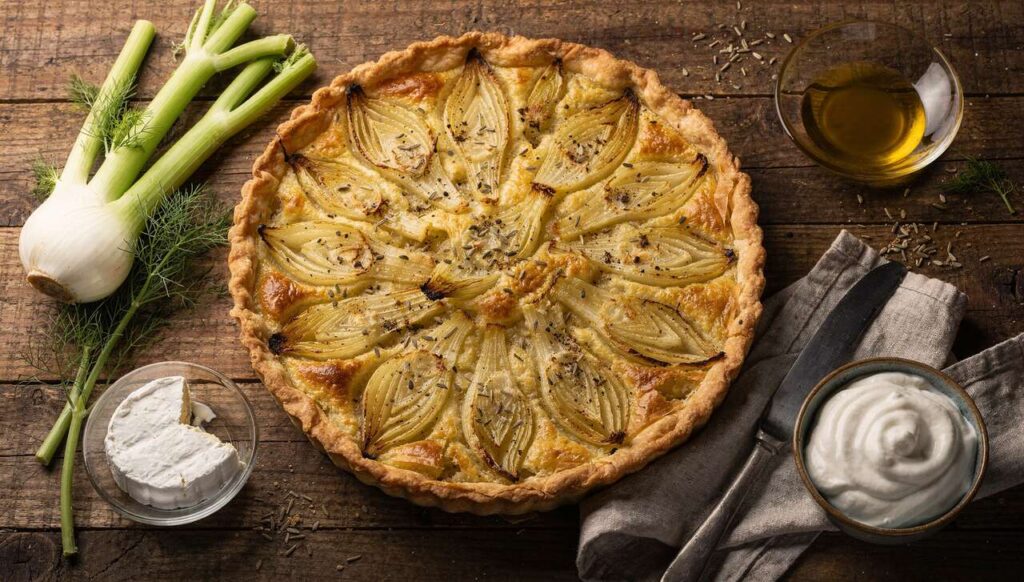 Recette : tarte au fenouil et fromage de chèvre frais