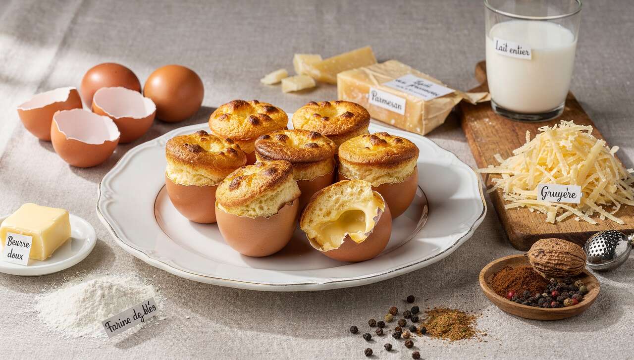 Soufflé au fromage en coquille d&rsquo;oeuf : recette originale et facile