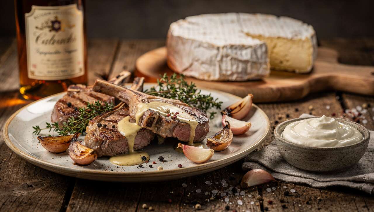 Côtes de veau normandes au camembert : recette savoureuse