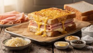 Recette facile : croque-monsieur au jambon gratiné au four