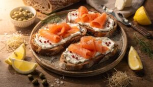 Recette de Tartine Fromage Frais et Saumon Fumé