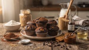 Muffins légers au chocolat et surprise de spéculoos