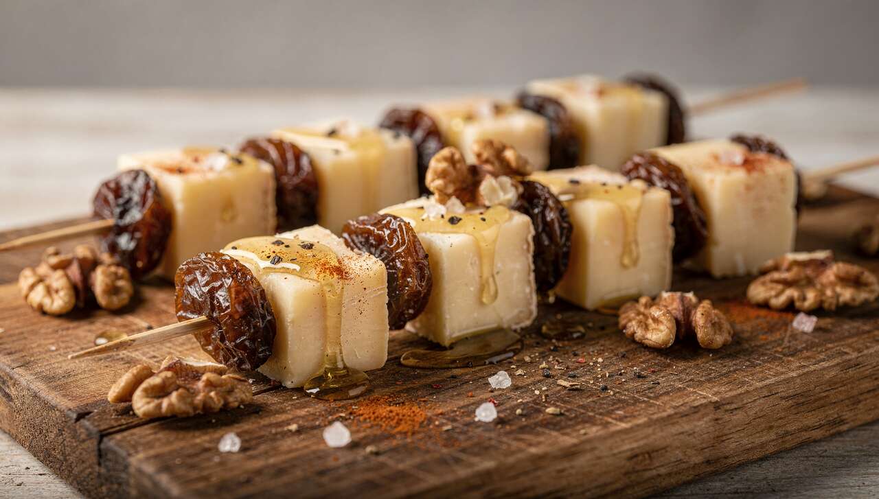 Brochettes Raisins et Fromage : recette Aux Noix et Épices