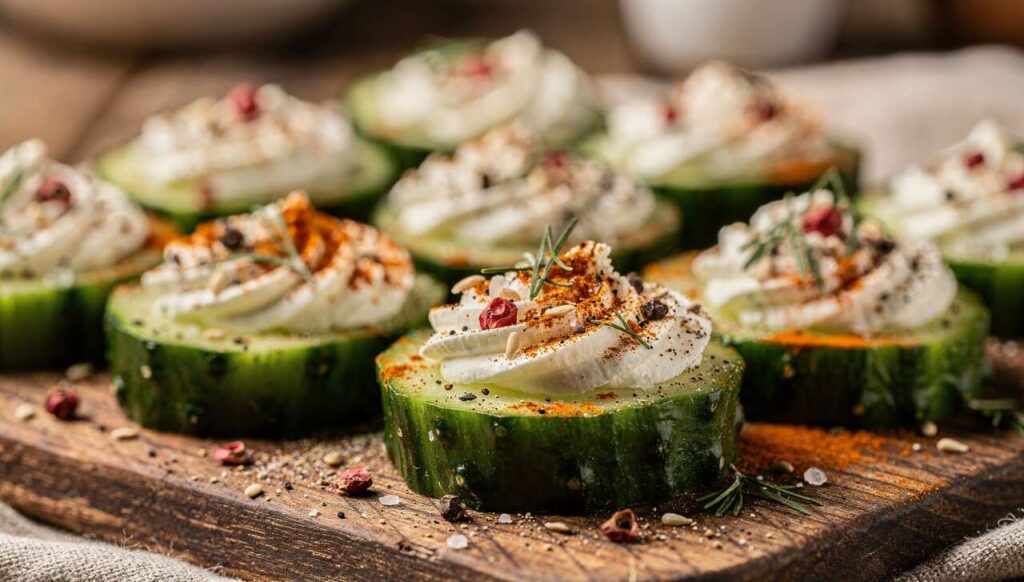 Bouchées au Concombre et Fromage Frais : recette Savoureuse