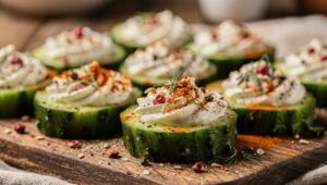 Bouchées au Concombre et Fromage Frais : recette Savoureuse