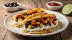 Tacos végétariens au fromage fouetté : recette gourmande