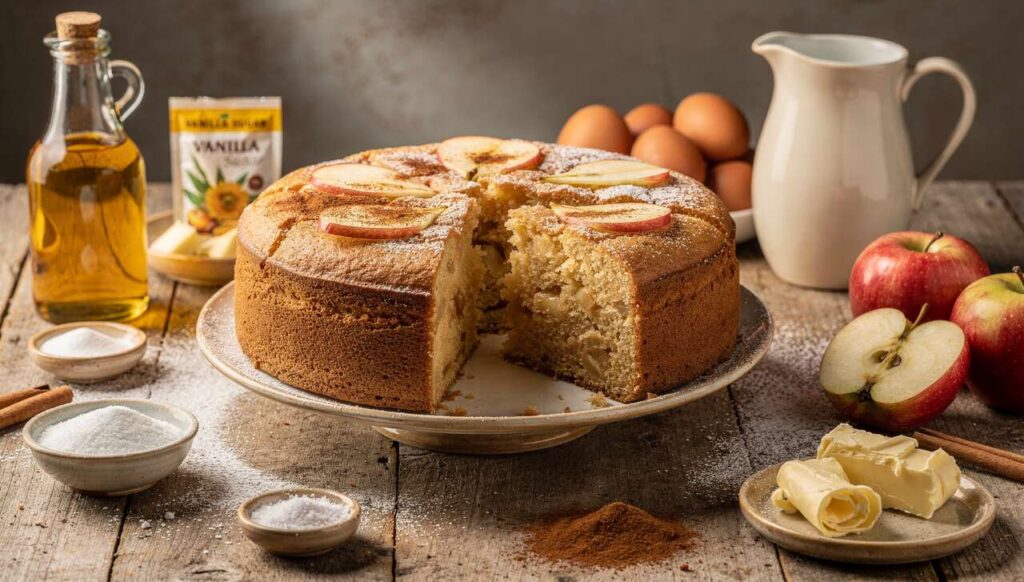 Cake aux pommes moelleux et léger : recette maison