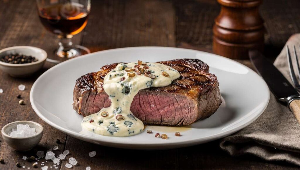 Rumsteak à la sauce Fourme d&rsquo;Ambert : recette gourmande