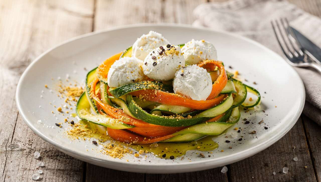 Tagliatelles de légumes au fromage frais : la recette gourmande