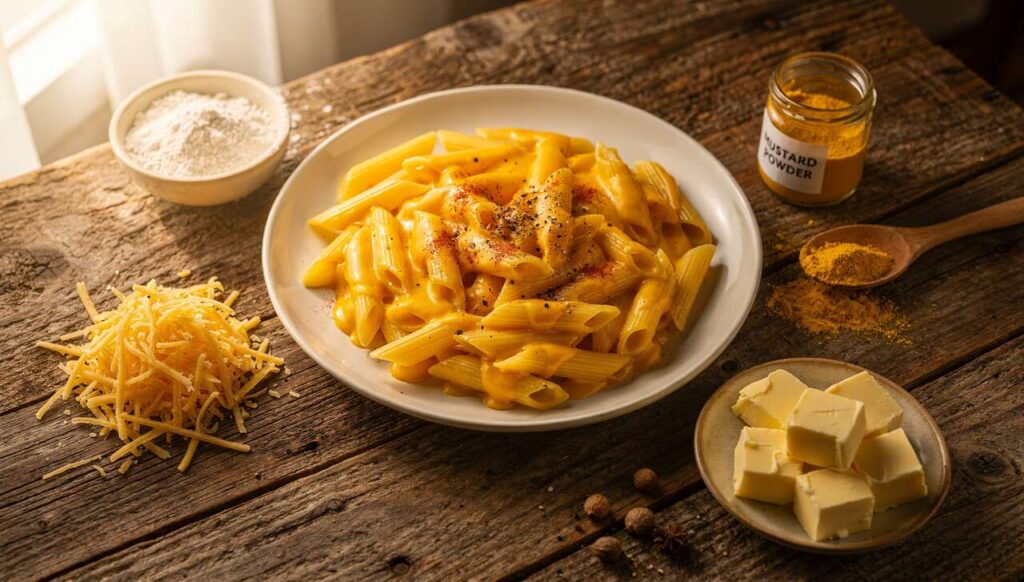 Recette de pâtes au cheddar