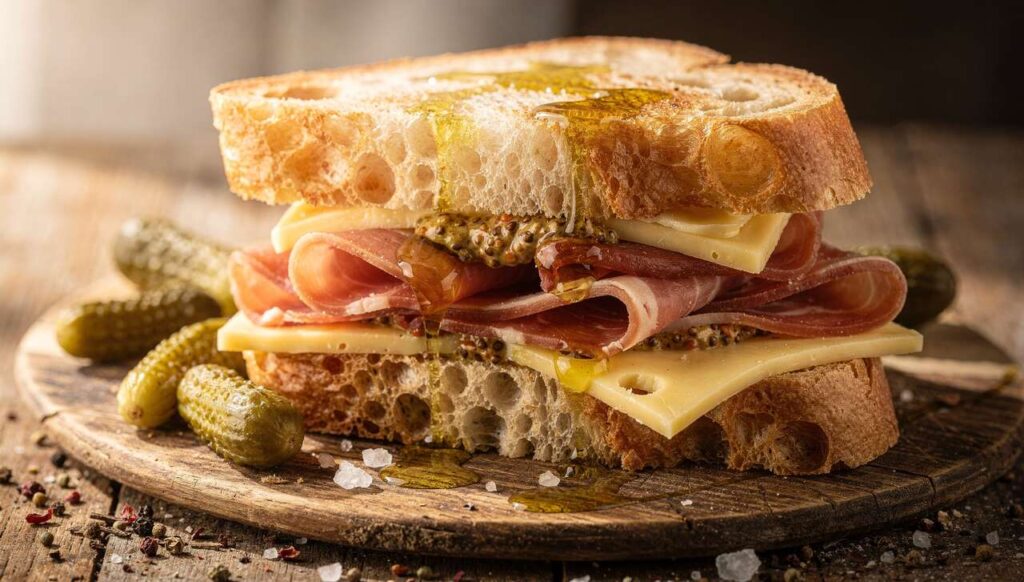 Sandwichs campagnards : recette au fromage et jambon de pays