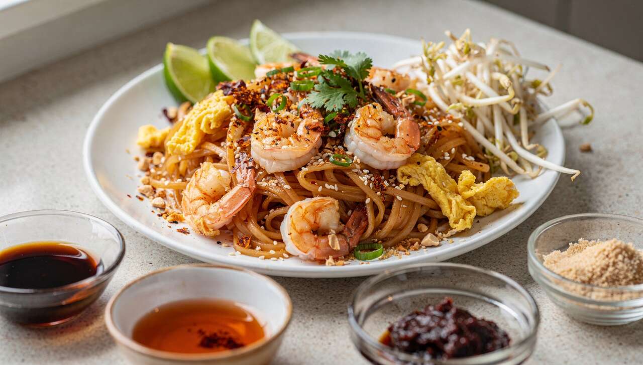 Recette de Pad Thaï aux Crevettes Léger à Emporter
