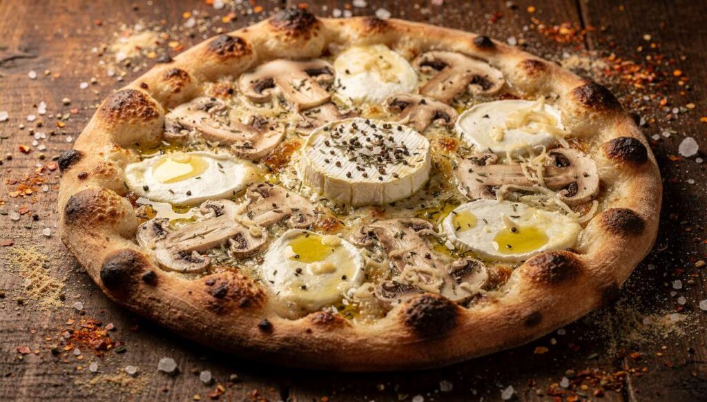 Pizza Champignons et Fromage de Chèvre : recette Délicieuse