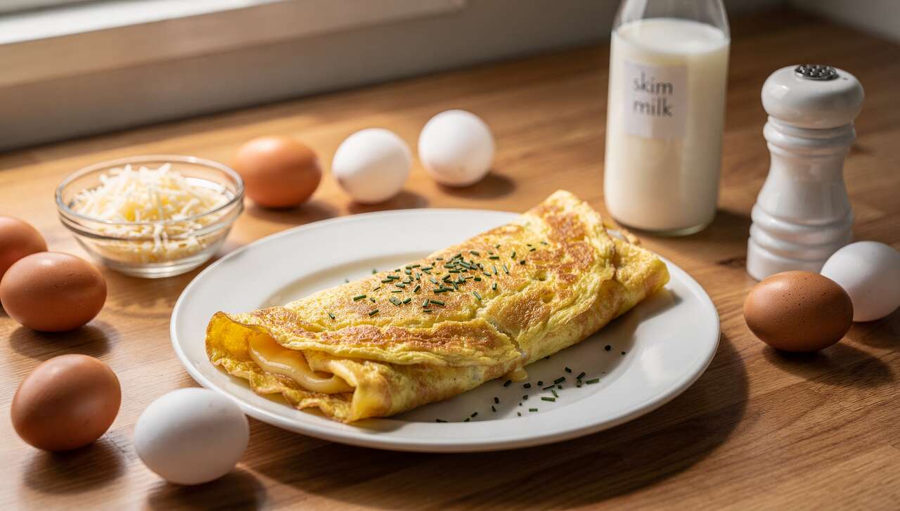 Recette d'omelette légère roulée au fromage