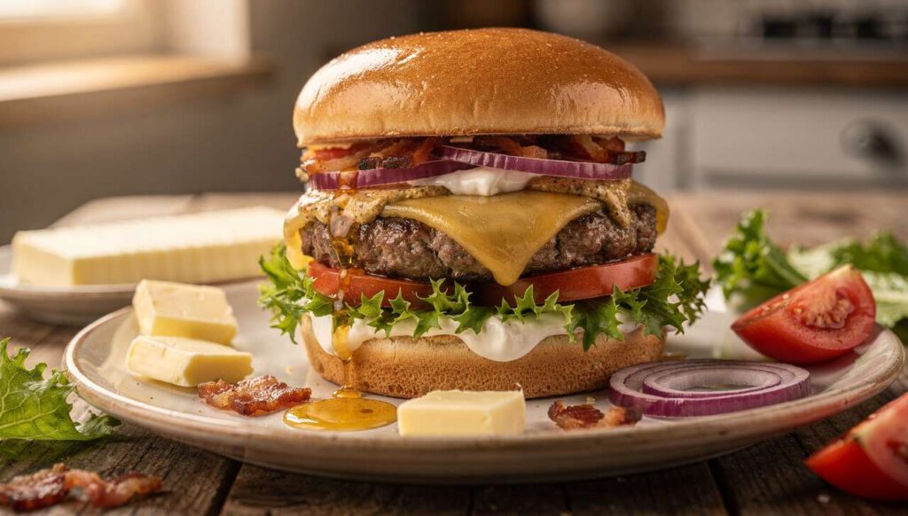 Burger au maroilles maison : recette savoureuse