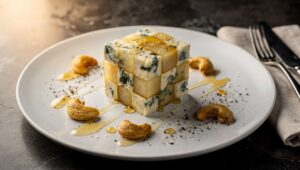Rubik's Cube au fromage bleu et poires : une recette originale