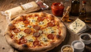 Pizza au Bleu et Chorizo : recette Savoureuse