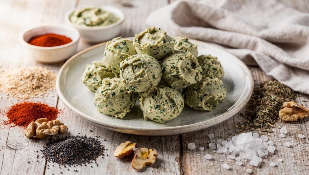 Billes à la tartinade végétale : recette savoureuse ail et fines herbes