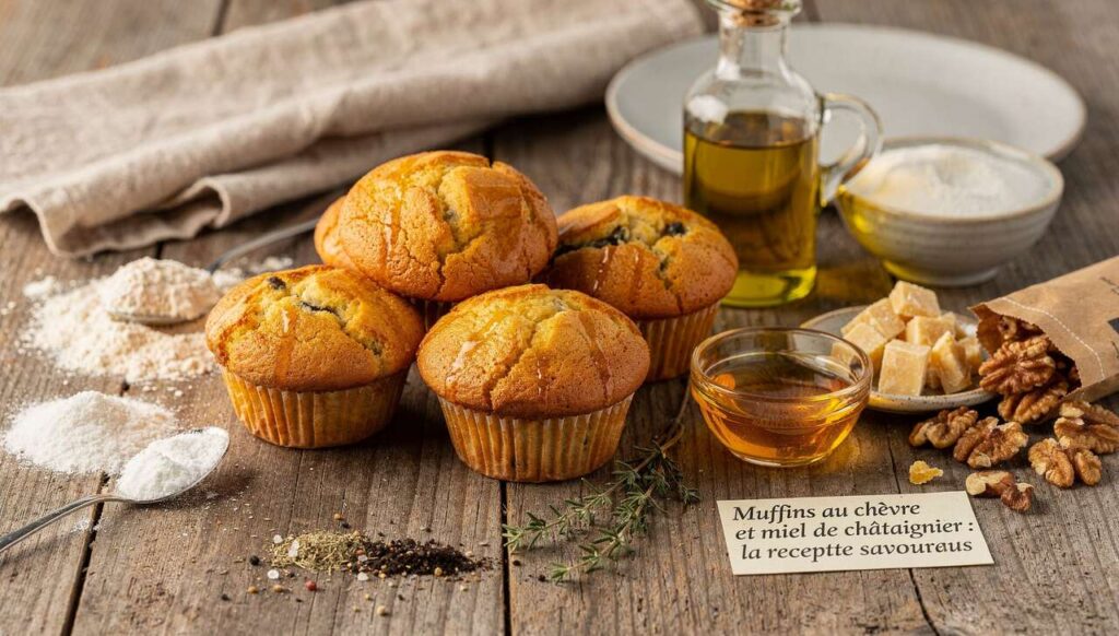 Muffins au chèvre et miel de châtaignier : la recette savoureuse